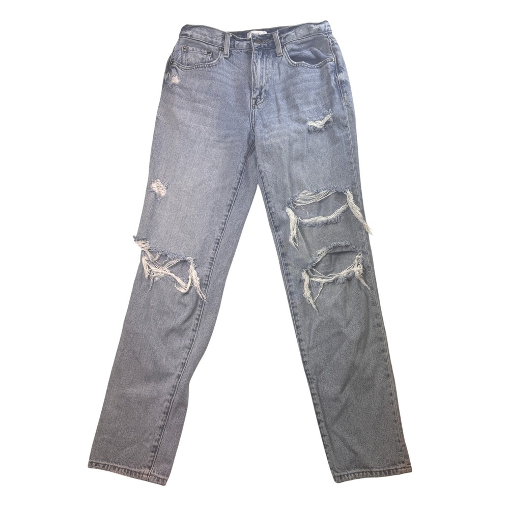 Pistola Women's Distressed High Rise Straight Leg Jeans Size 26 Ripped Denim